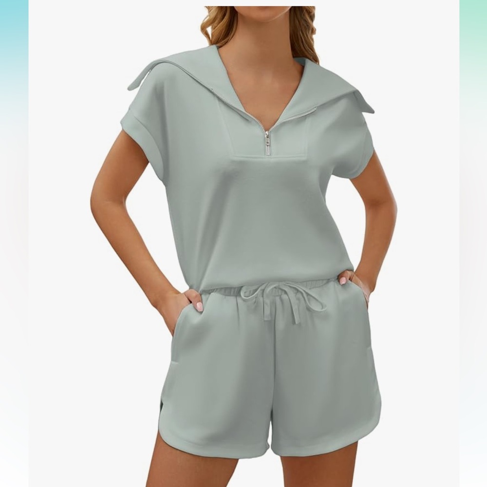 Amazon short sleeve cowl neck sweat set